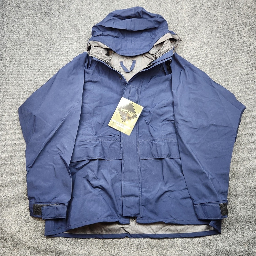 Propper GORE-TEX Jacket Mens Large Blue Foul Weater Parka Waterproof Rain Shell